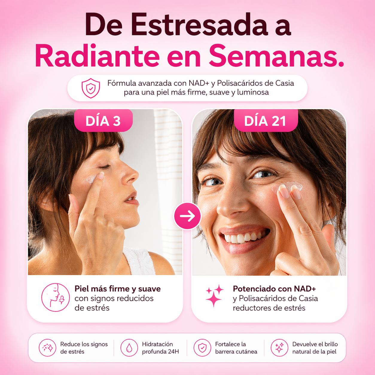 JIYU NAD+ Hidratante Facial – Crema Coreana Antienvejecimiento para Piel Radiante, Firme y Suave