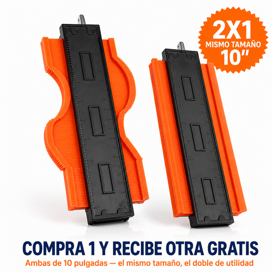 Mide contrornos, sin desperdiciar material- 10 pugadas