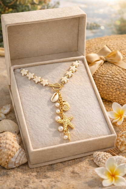 Collar Maréa Gold – Elegancia Natural de Playa